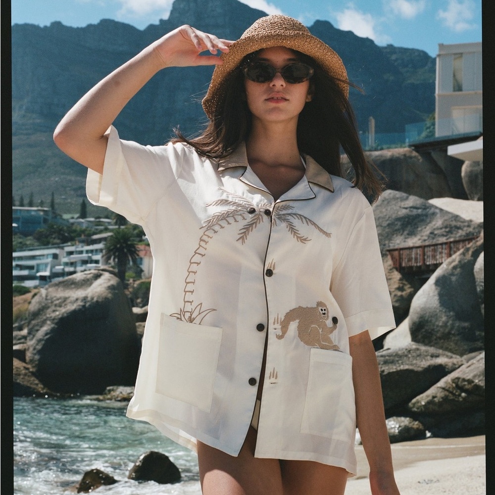 Tombolo “White Lotus Season3” Cabana shirts Boho vacation Button Down coverup